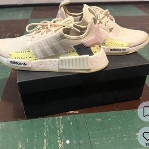Adidas Cream and Pink Running Shoes